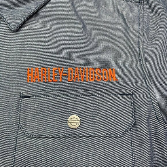 Harley Davidson Motorcycle Riding Shirt Jacket Operative Men's XL Textile Blue - Picture 5 of 16